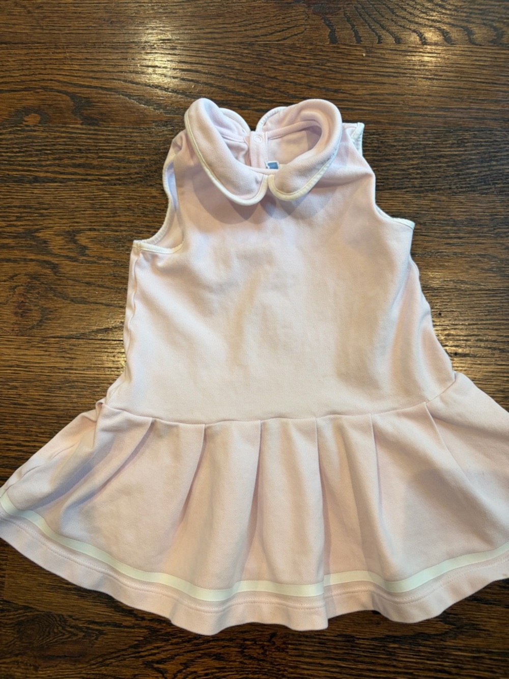 Jacadi Light Pink Sleeveless Dress with Peter Pan Collar